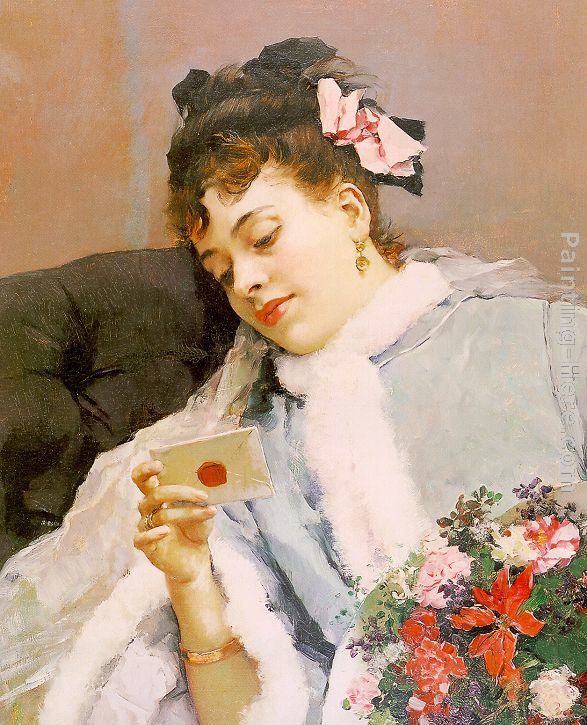 The Love Letter painting - Raimundo de Madrazo y Garreta The Love Letter art painting
